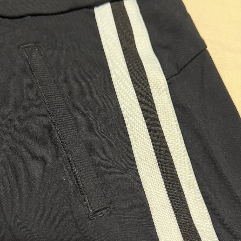 Athleta Woman’s Black Joggers with White Stripe Accents, Size Large Petite. - Picture 8 of 15